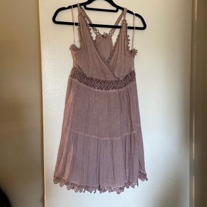 Rose/mauve spring/summer dress. Bohemian style. Size L